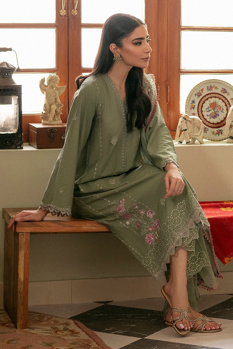 ETHEREAL SMOKE-3PC EMBROIDERED SUIT