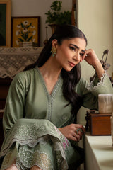 ETHEREAL SMOKE-3PC EMBROIDERED SUIT