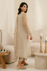 ASH GRAY-4PC ORGANZA EMBROIDERED SUIT