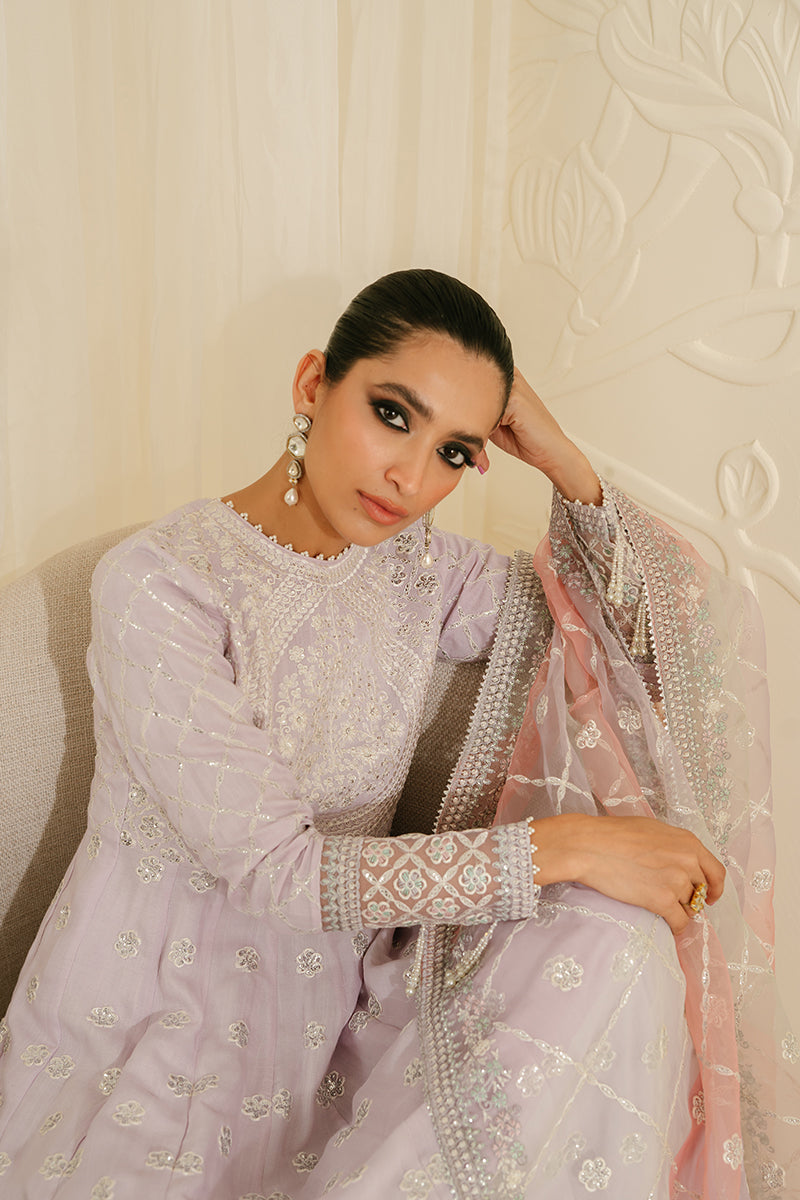 PASTEL MAUVE-3PC SILK EMBROIDERED SUIT