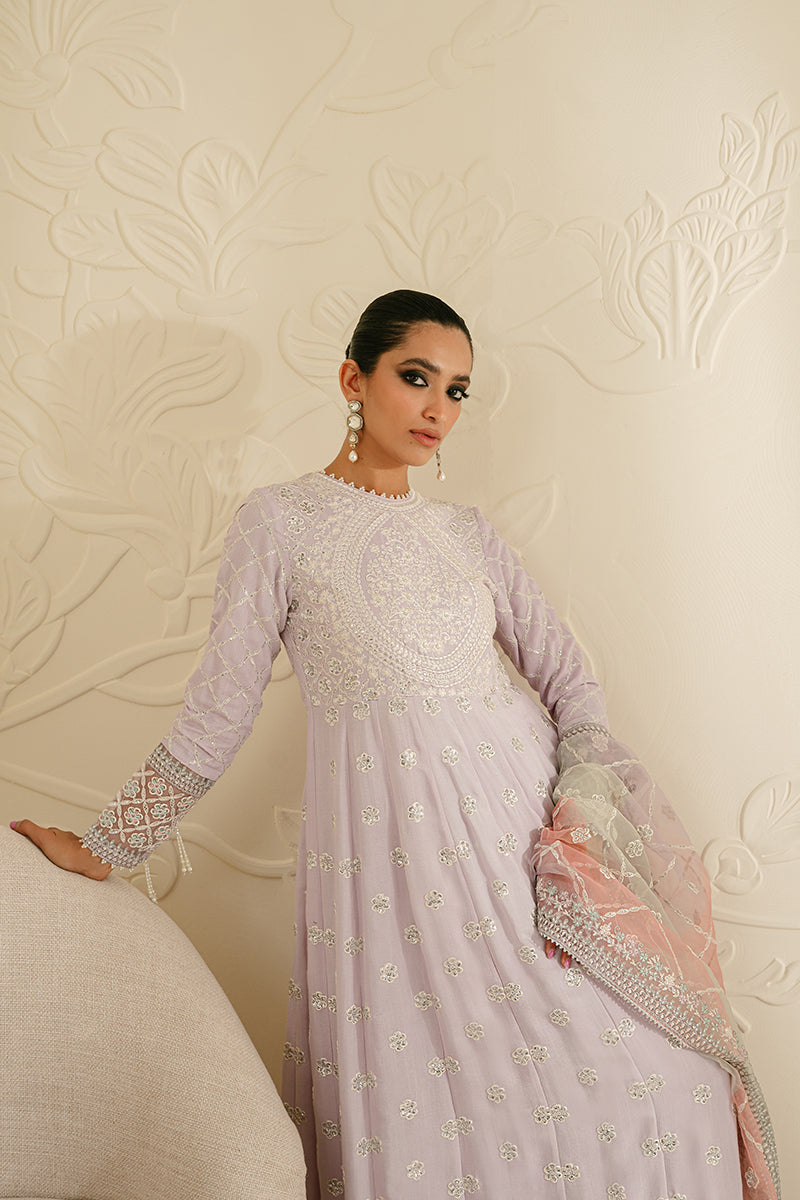 PASTEL MAUVE-3PC SILK EMBROIDERED SUIT