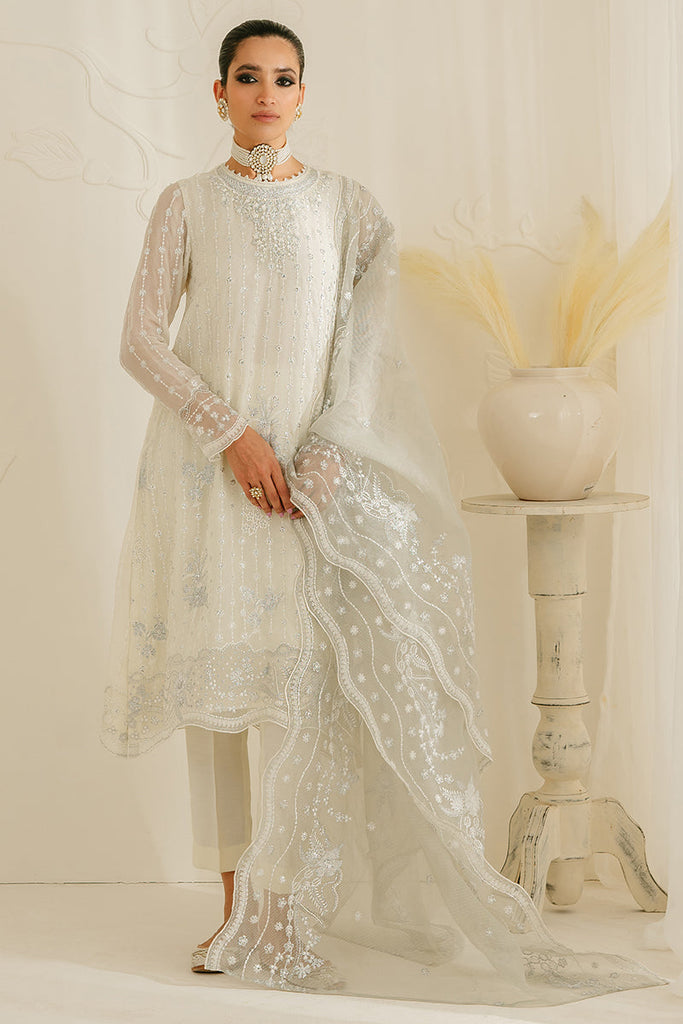 PRISTINE GRIZZLED-4PC CHIFFON EMBROIDERED SUIT