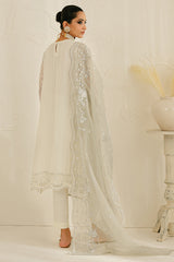 PRISTINE GRIZZLED-4PC CHIFFON EMBROIDERED SUIT