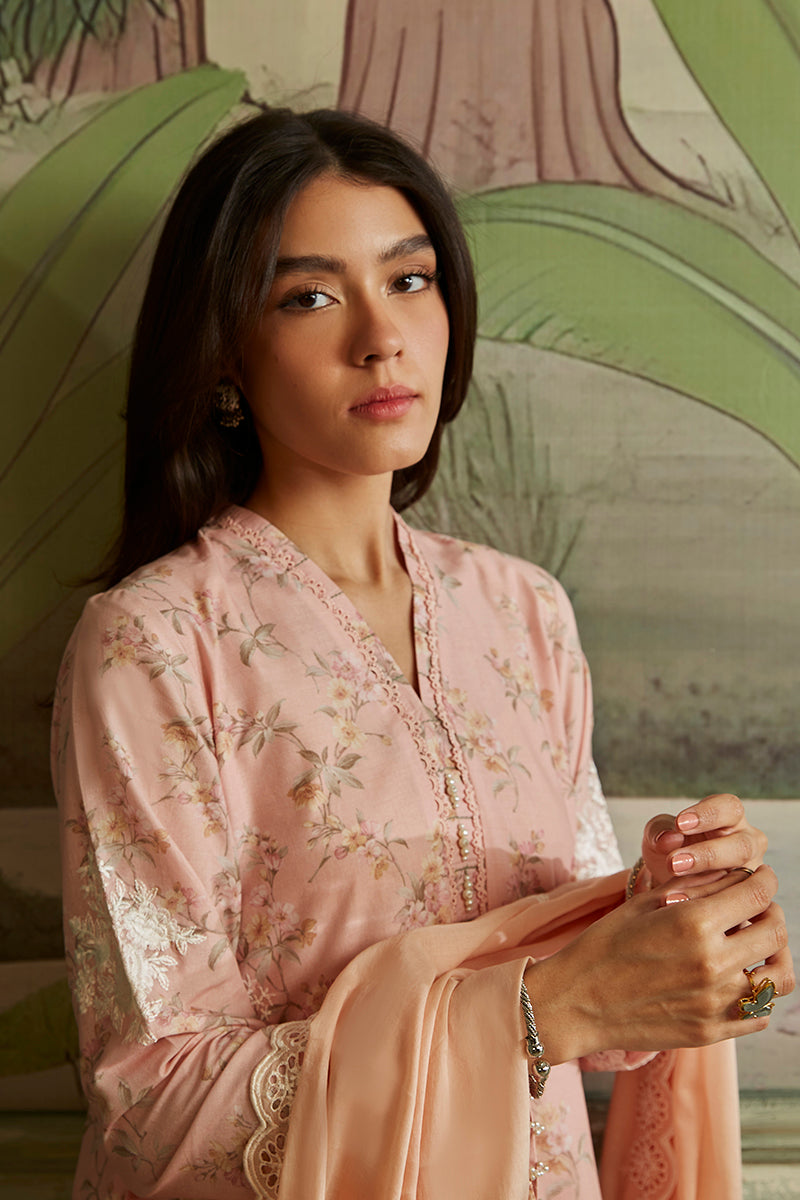 PEACH AMBER-3PC CAMBRIC SUIT