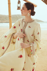 CREWEL CREAM-3PC (SHIRT, DUPATTA & TROUSER)