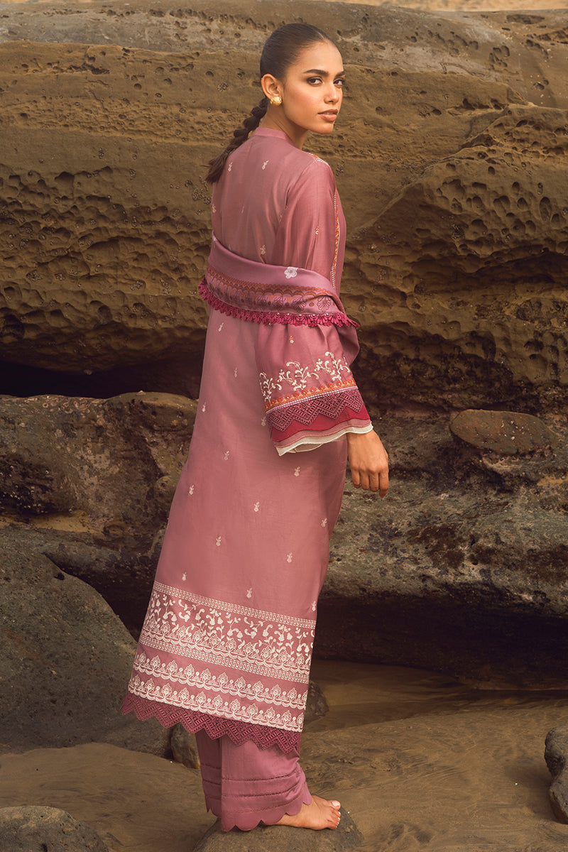 ELINOR BLAZE-3PC SATIN EMBROIDERED SUIT