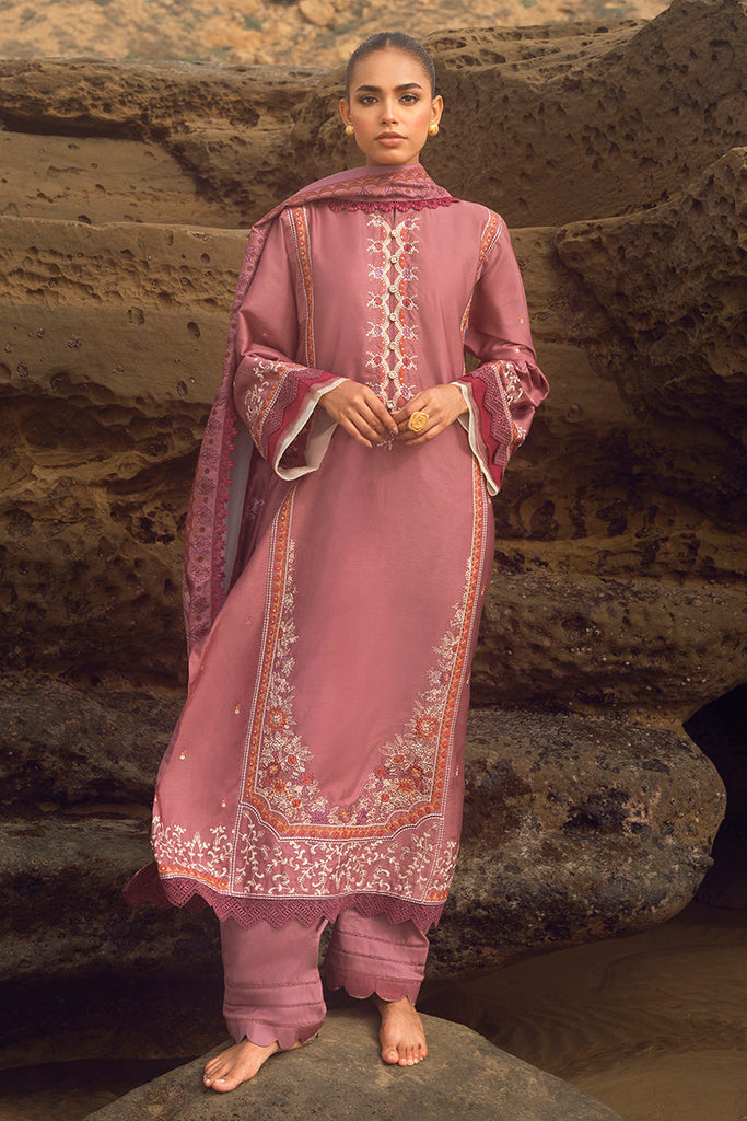 ELINOR BLAZE-3PC SATIN EMBROIDERED SUIT