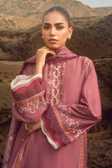 ELINOR BLAZE-3PC SATIN EMBROIDERED SUIT