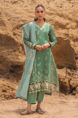 DREAM ORNATE-3PC SATIN PRINTED SUIT