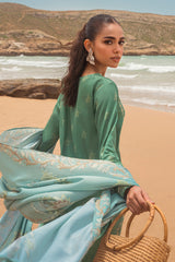 DREAM ORNATE-3PC SATIN PRINTED SUIT