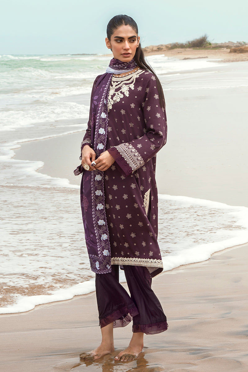 ENIGMATIC CHARM-3PC SATIN PRINTED SUIT