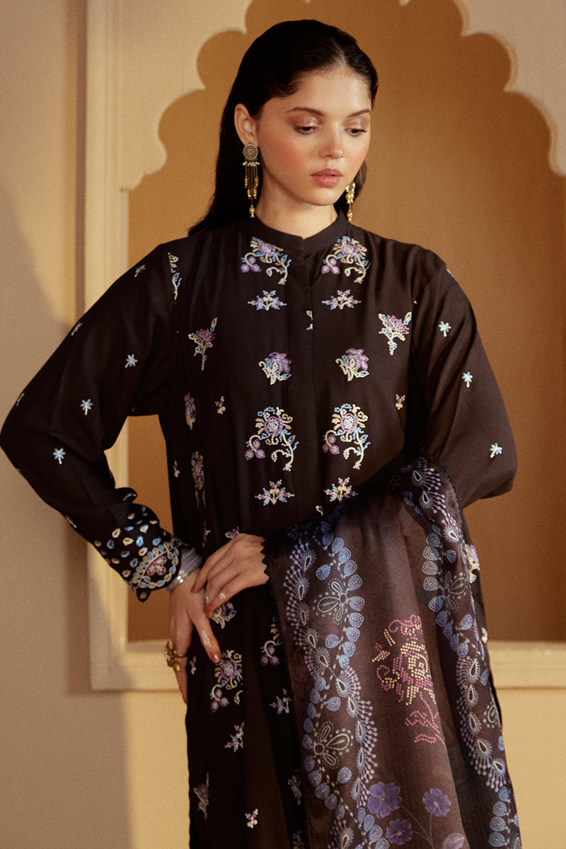 SHADOW GRACE-3 PC LINEN EMBROIDERED SUIT