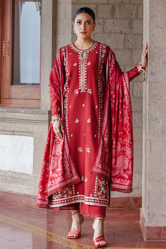 RUBY WHISPER-3PC SATIN EMBROIDERED SUIT