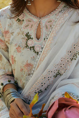 FLORAL MARINE-3 PIECE LAWN PRINTED SUIT