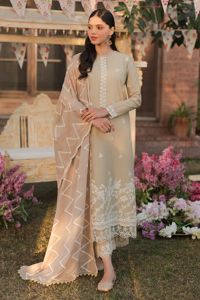 PALE GREEN-3 PIECE EMBROIDERED LAWN SUIT