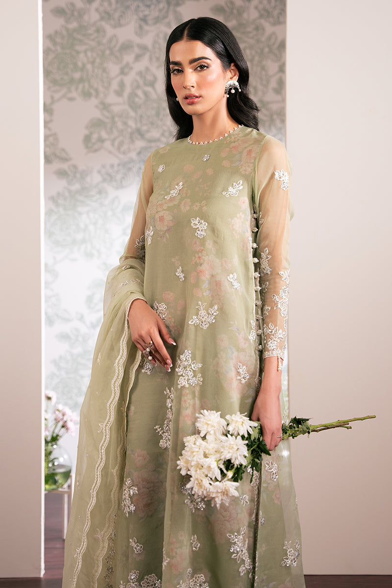 TENDER BREEZE-4 PC EMBROIDERED ORGANZA SUIT