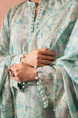 MINT HAZE-3 PC (SHIRT, TROUSER & DUPATTA)