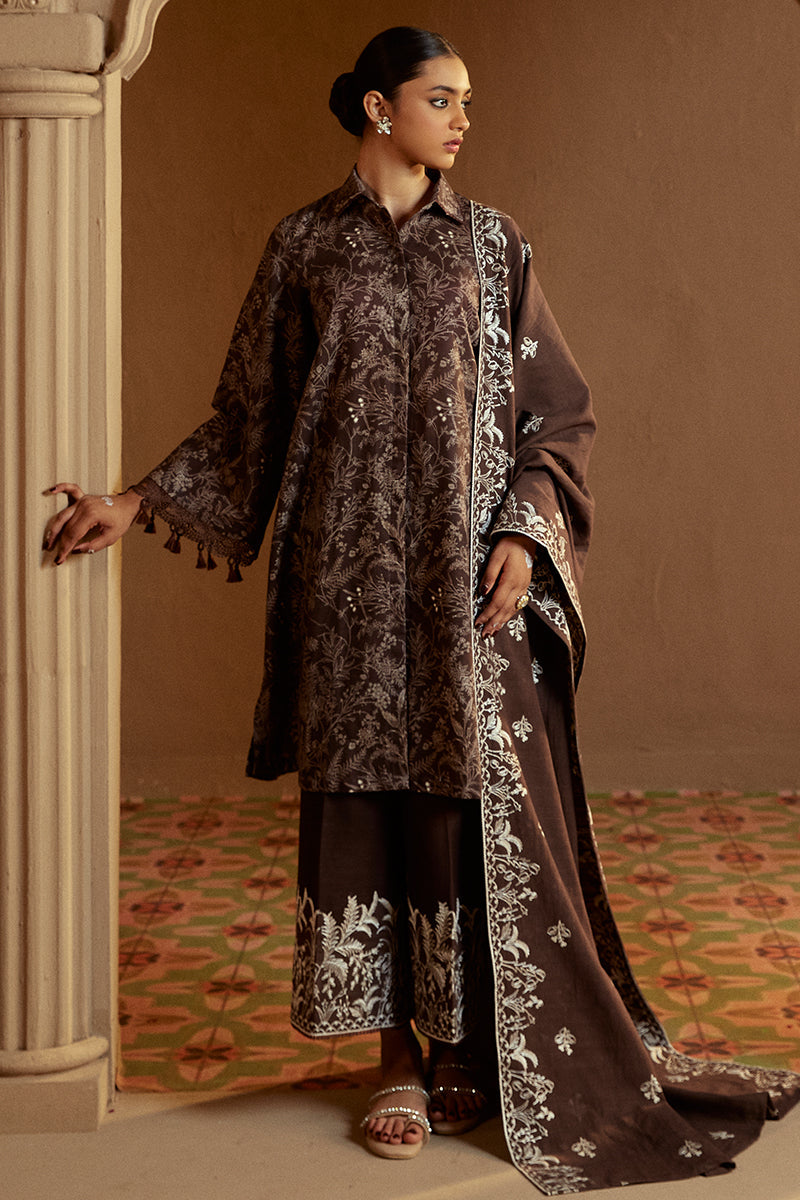 NUTMEG NOIR-3 PC KHADDAR PRINTED SUIT