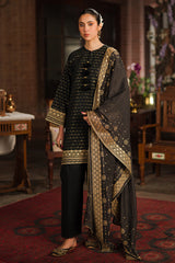 AURIC GILD-3 PIECE EMBROIDERED JACQUARD SUIT