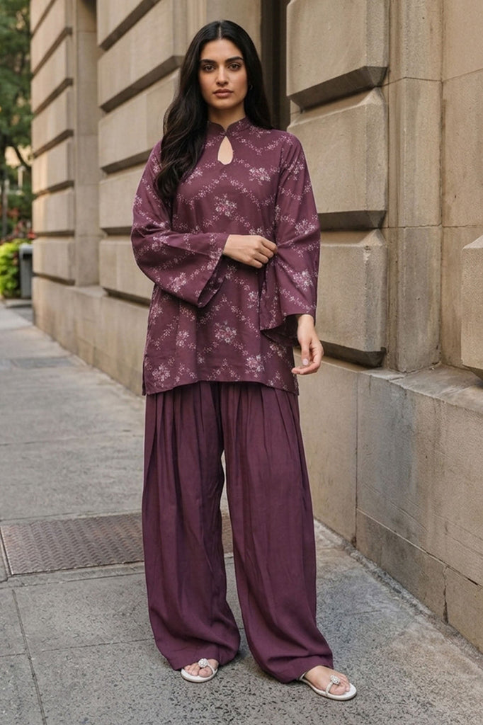 BERRY GARDEN-2PC LINEN PRINTED SUIT