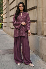 BERRY GARDEN-2PC LINEN PRINTED SUIT