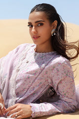 LAVENDER FOG-STITCH 3PC: LAWN EMBROIDERED SUIT