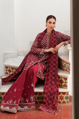 CRIMSON CASCADE-3PC CHIFFON EMBROIDERED PRET