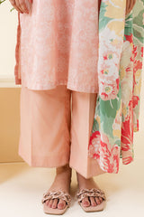 PEACH SORBET-3 PC PRINTED LAWN SUIT