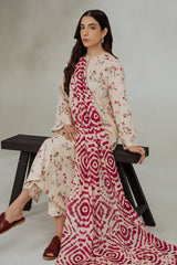 PASTEL FLORA-3 PIECE (SHIRT, TROUSER & DUPATTA)