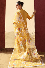 MAIZE OCHRE-STITCH 3PC: LAWN EMBROIDERED SUIT