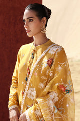 MAIZE OCHRE-3 PIECE EMBROIDERED LAWN SUIT