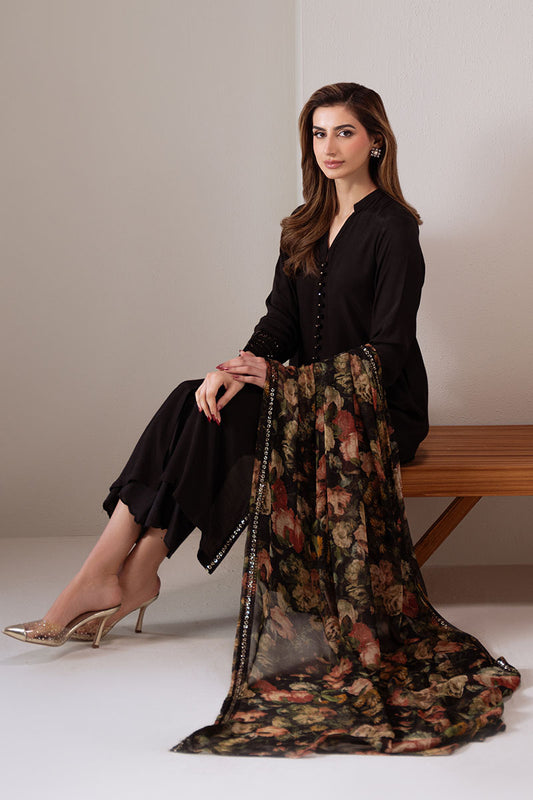 DARK ELEGANCE-2 PC (SHIRT & DUPATTA)