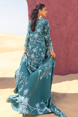 TEAL SERENITY-3 PIECE PRINTED LAWN SUIT