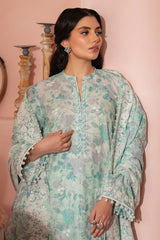 MINT HAZE-3 PIECE PRINTED SUIT