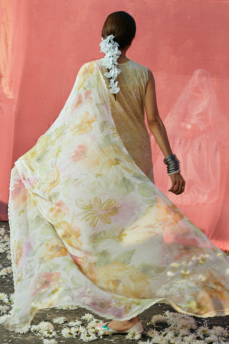 DUSTY BLOOM STITCH 3PC: LAWN EMBROIDERED  SUIT