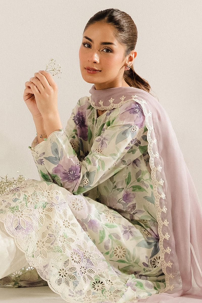 LAVENDER SERENITY-3PC (SHIRT, TROUSER & DUPATTA)