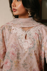 PINK CARNATION-3PC PRINTED CAMBRIC SUIT