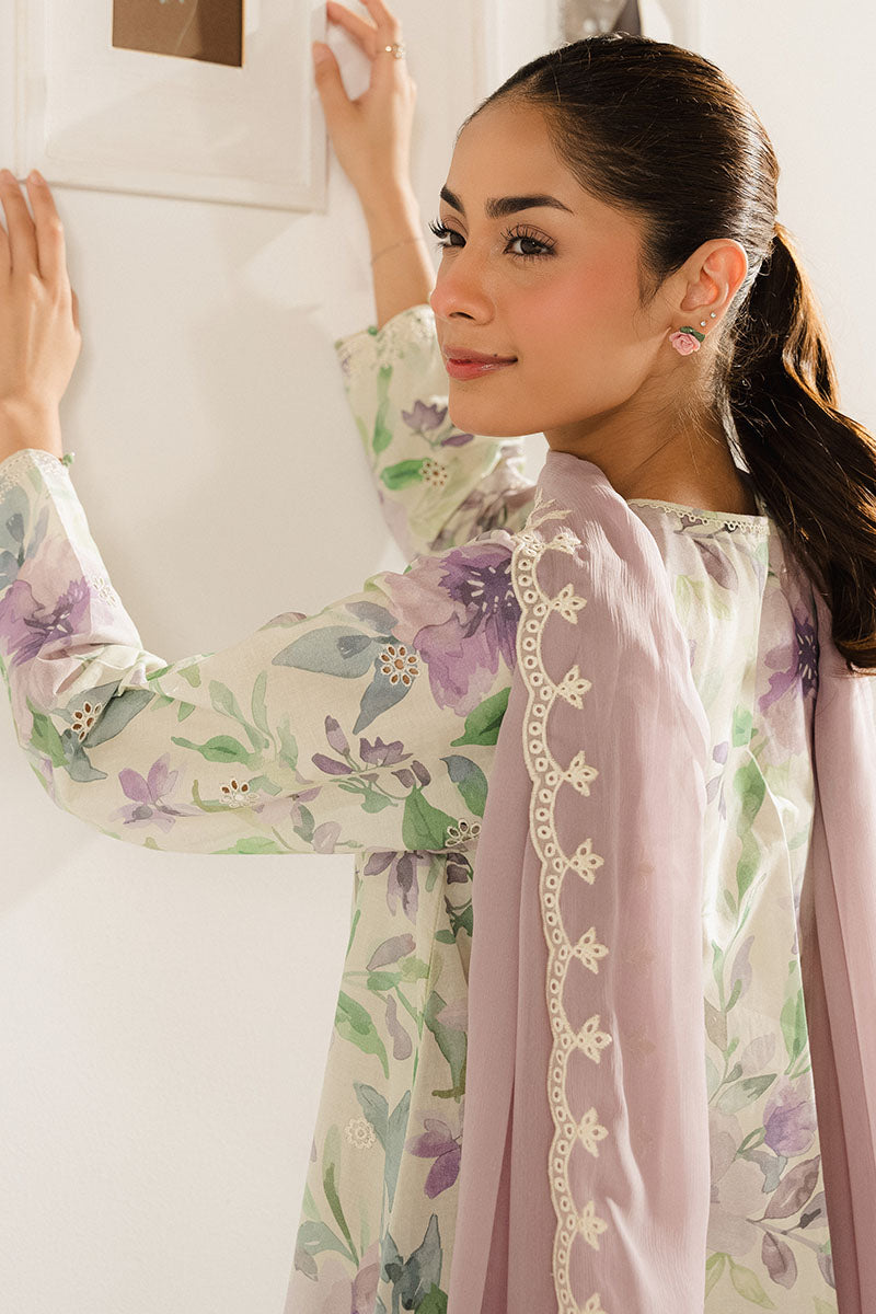 LAVENDER SERENITY-3PC (SHIRT, TROUSER & DUPATTA)