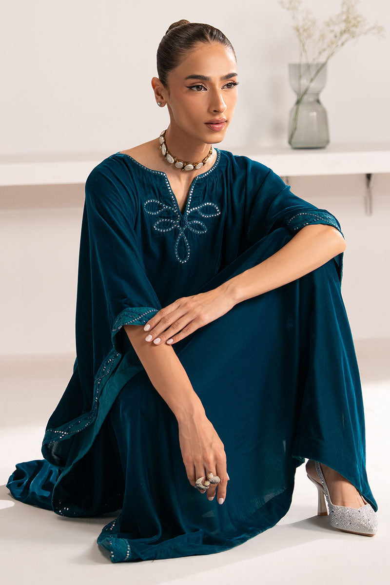 STARDUST DRAPE EMBROIDERED VELVET SHIRT