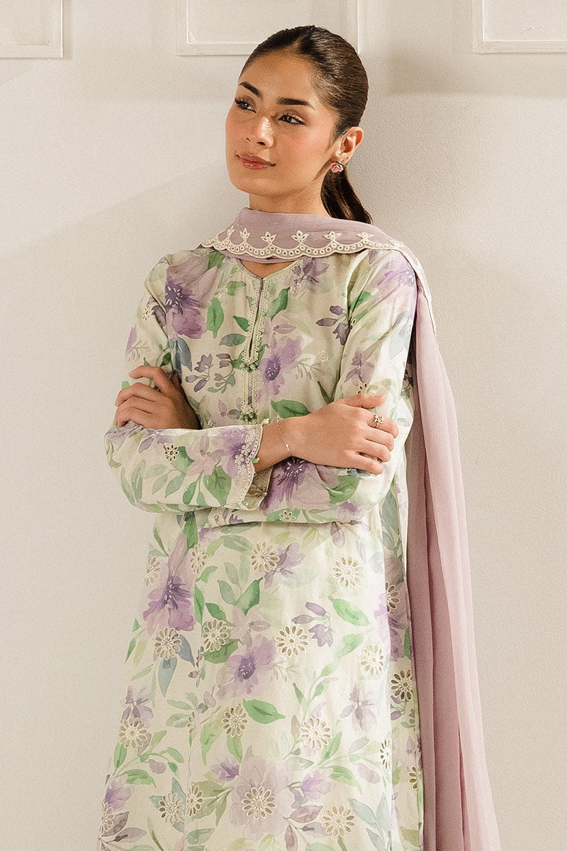 LAVENDER SERENITY-3PC (SHIRT, TROUSER & DUPATTA)