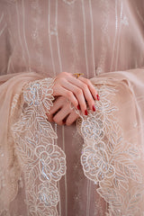 BURNT SAND-3PC SILK EMBROIDERED SUIT