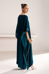 STARDUST DRAPE EMBROIDERED VELVET SHIRT
