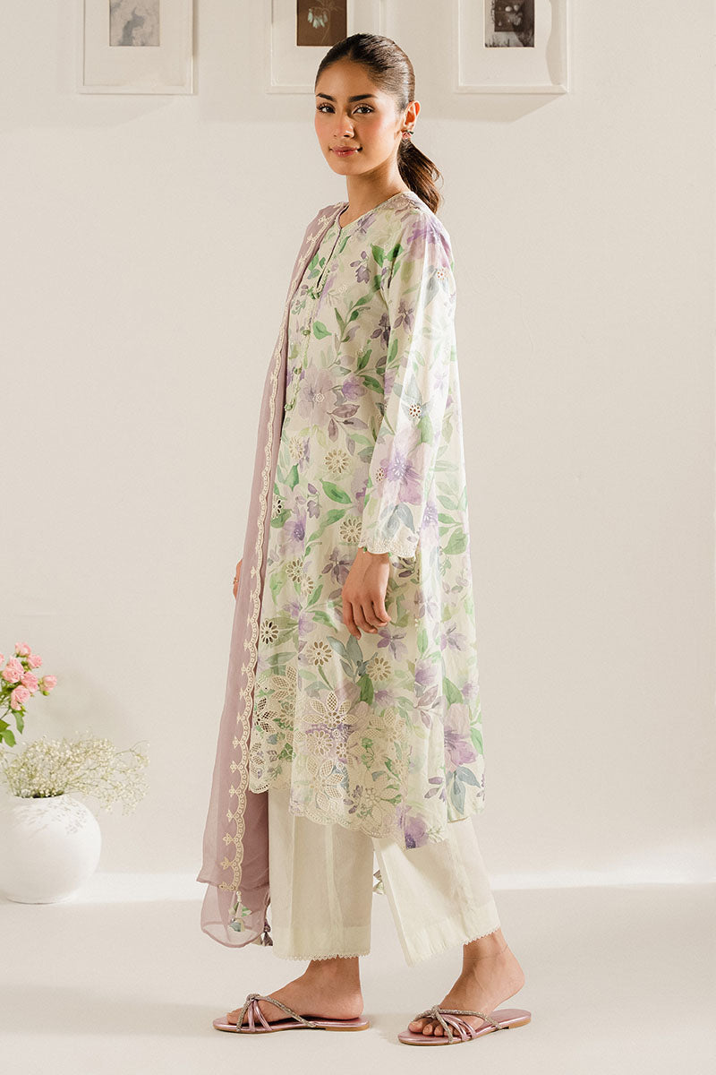 LAVENDER SERENITY-3PC (SHIRT, TROUSER & DUPATTA)
