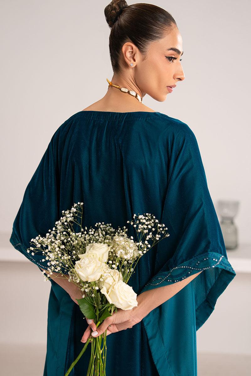 STARDUST DRAPE EMBROIDERED VELVET SHIRT