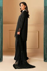 RAVEN HAZE-4 PIECE EMBROIDERED ORGANZA SUIT