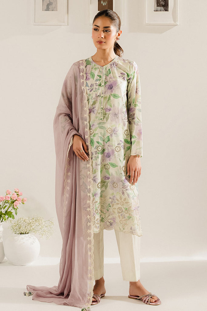 LAVENDER SERENITY-3PC (SHIRT, TROUSER & DUPATTA)