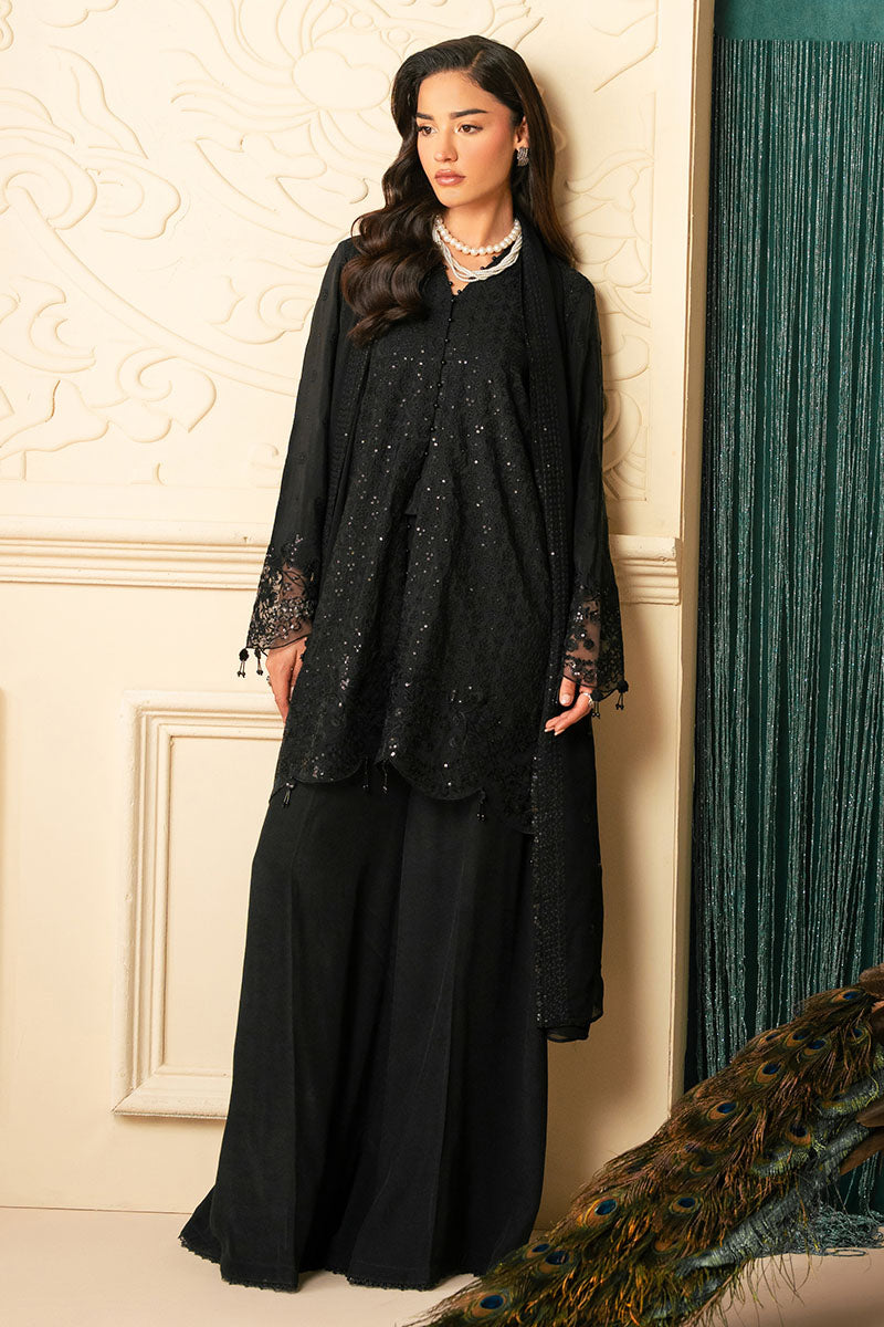 RAVEN HAZE-4 PIECE EMBROIDERED ORGANZA SUIT