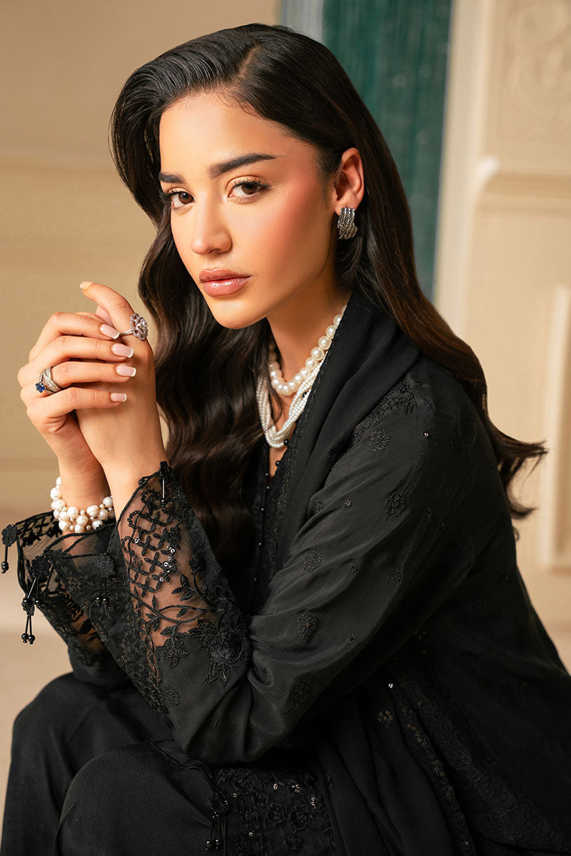 RAVEN HAZE-4 PIECE EMBROIDERED ORGANZA SUIT