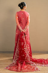 CRIMSON FIRE-3PC ORGANZA EMBROIDERED PRET