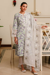 LAVENDER STRETCH-3 PIECE EMBROIDERED LAWN SUIT